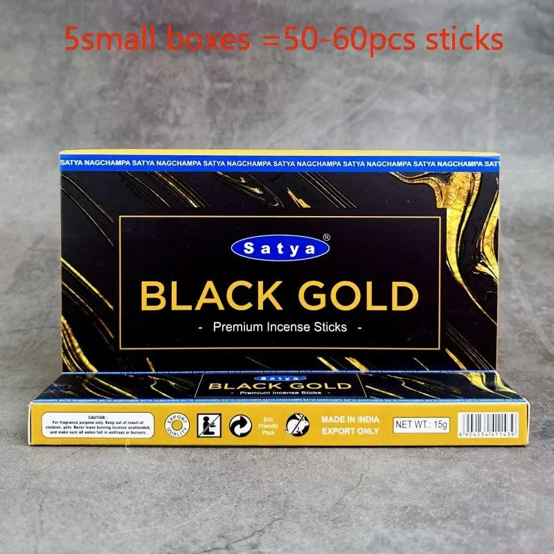 5BOX NAG Champa Indian Incense Set – Satya Handmade Sticks with 6 Aromatic Scents for Home & Meditation