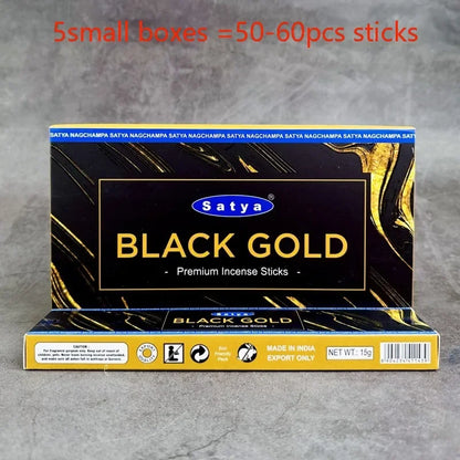 5BOX NAG Champa Indian Incense Set – Satya Handmade Sticks with 6 Aromatic Scents for Home & Meditation