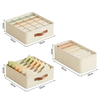Underwear & Sock Storage Box – Cabinet Drawer Organizer with Dividers for Clothes, Ties & Wardrobe