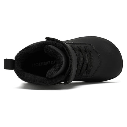HOBIBEAR Kids Winter Shoes – Wide Toe Box Faux Fur Lined Ankle Sneakers for Boys & Girls