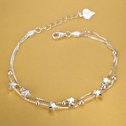 Hot Sale 925 Sterling Silver Solid Chain Bracelet — Charm Fashion Jewelry for Women & Men, Party, Wedding Gift