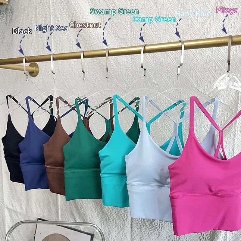 Women’s Sexy Crossback Yoga Crop Top — Breathable, Shockproof Fitness & Running Sports Vest