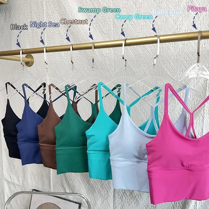 Women’s Sexy Crossback Yoga Crop Top — Breathable, Shockproof Fitness & Running Sports Vest