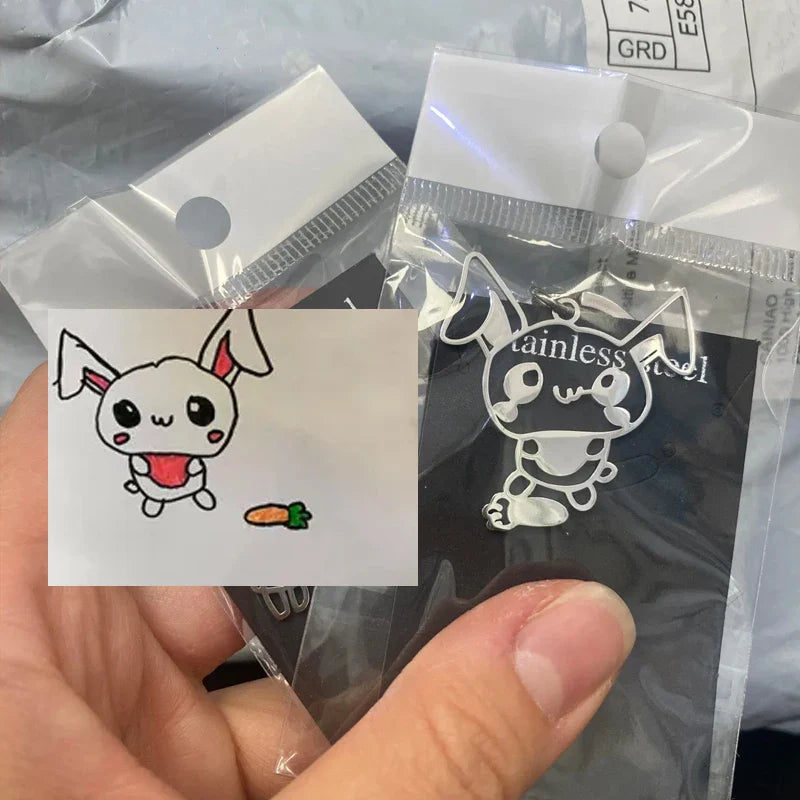 Personalized Children’s Drawing Keychain – Custom Kids Artwork Photo & Logo Car Keyring Gift