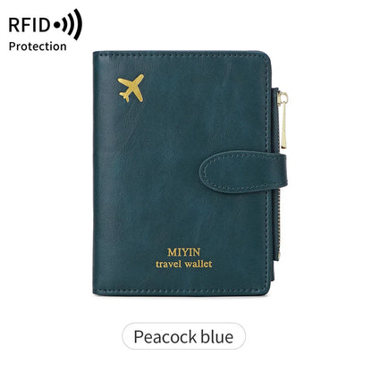 Multi-Functional RFID Anti-Theft Passport Bag – PU Leather Wallet with Multi Card Slots & Large Capacity