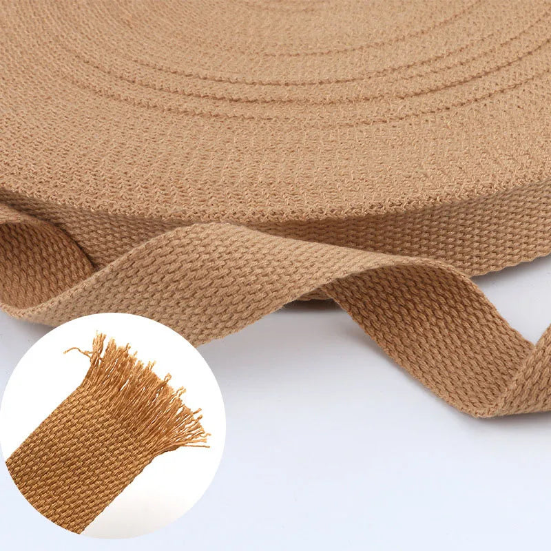 5M Cotton Webbing - DIY Suspenders Craft Supplies, Decorative Sewing Fabric, Nylon Webbing for Pet Rope and Backpack Accessories
