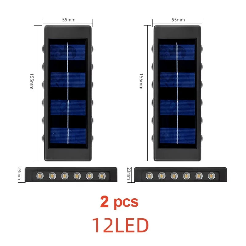 Solar LED Outdoor Wall Light - Waterproof Solar Sensor Lamp for Garden, Yard & Street Decoration