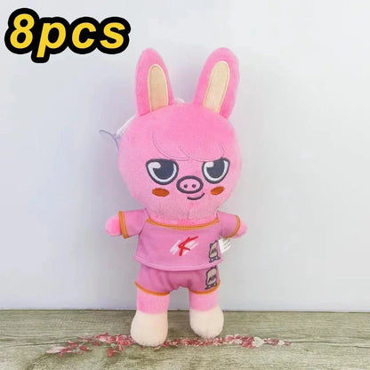 20cm Kawaii Skzoo Plush Toy Set – 8pcs Cartoon Stuffed Animals for Kids, Room Decor & Gifts