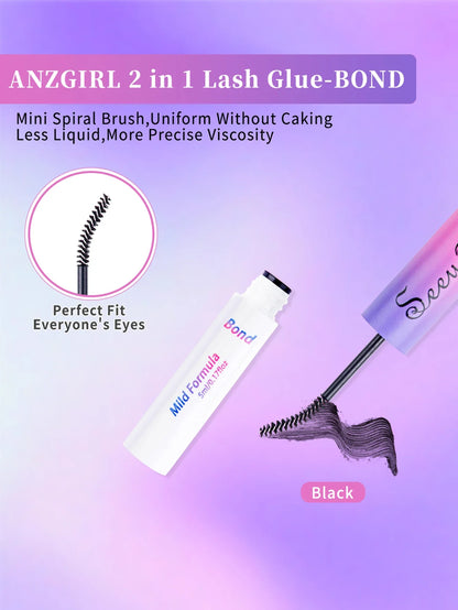 Eyelash Glue and Seal for Clusters – Strong Hold, Long-Lasting Lash Adhesive and Extension Tool