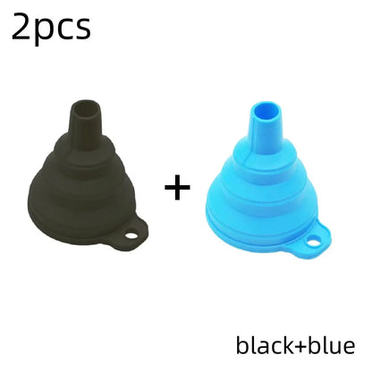 Mini Foldable Silicone Funnel - Collapsible Portable Funnel for Fuel, Oil, Beer & Kitchen Accessories