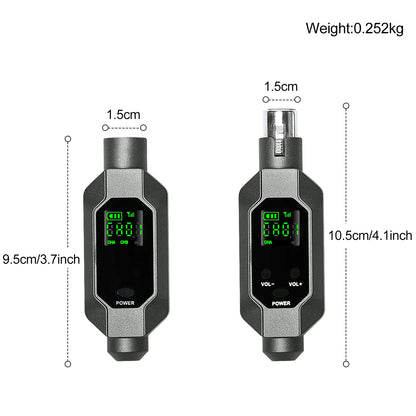 UHF Wireless Microphone Converter: XLR Transmitter and Receiver System for Dynamic Microphones