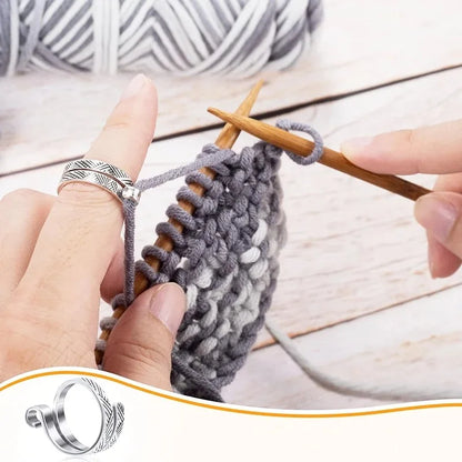Adjustable Knitting Loop Ring - Webbing Jewelry & Crochet Wool Tool - Sewing Accessory for Yarn Guide