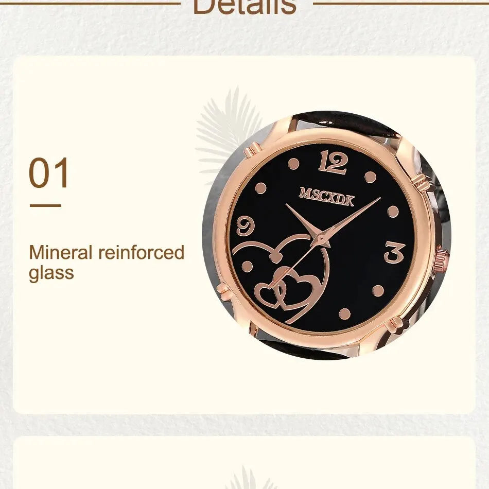 Women’s Fashion Leather Belt Watch Set – Butterfly Wallet, Glasses, and Quartz Wristwatch Dress Clock Montre Femme