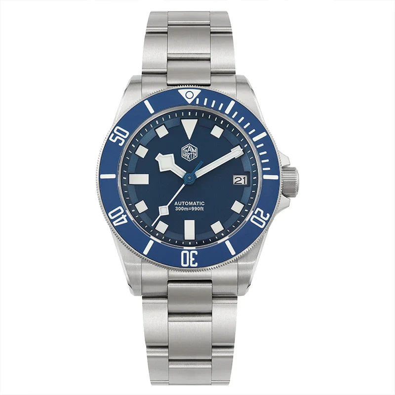 San Martin SN0121T Titanium Diving Watch – NH35 Automatic, Grade 2 Titanium, 120-Click Bezel, 300M Waterproof Wristwatch