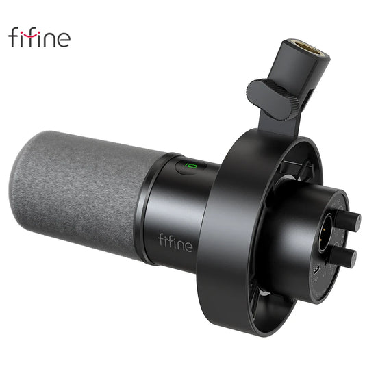 FIFINE K688W Dynamic USB/XLR Microphone — Recording Mic for PC with Gain Knob, Touch Mute, Headphone Jack, Streaming & Sound Card Use