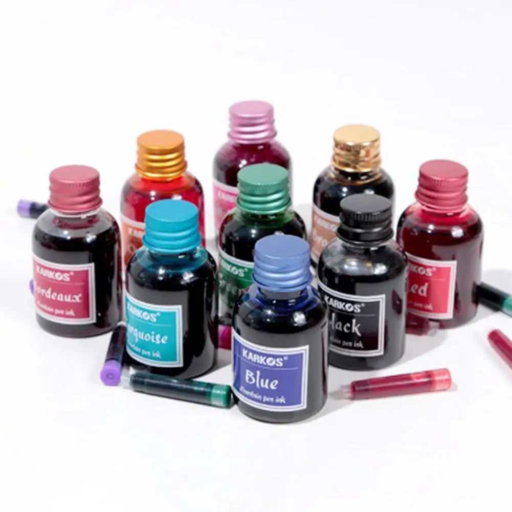 30ml Colorful Fountain Pen Ink – Universal Refill Stationery Ink Bottle for School & Office Writing Supplies (Pure Colors)