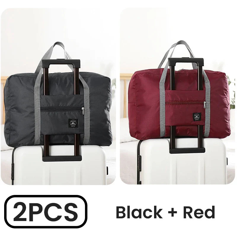 2-Pack Foldable Travel Duffel Bags – Airlines Carry-On, Weekender & Gym Tote for Men and Women