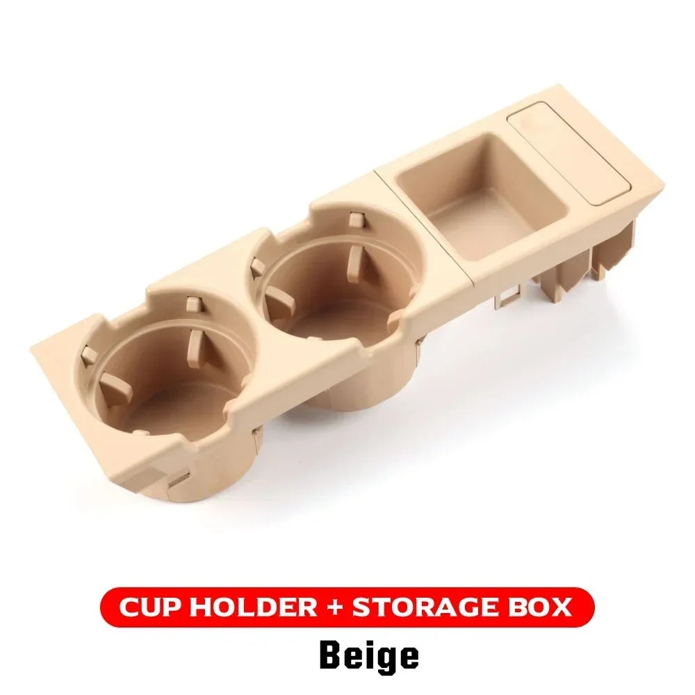 Double Hole Car Storage Box – Coin & Cup Holder for BMW E46 Series 1999-2006, Front Center Console, OEM 51168217953