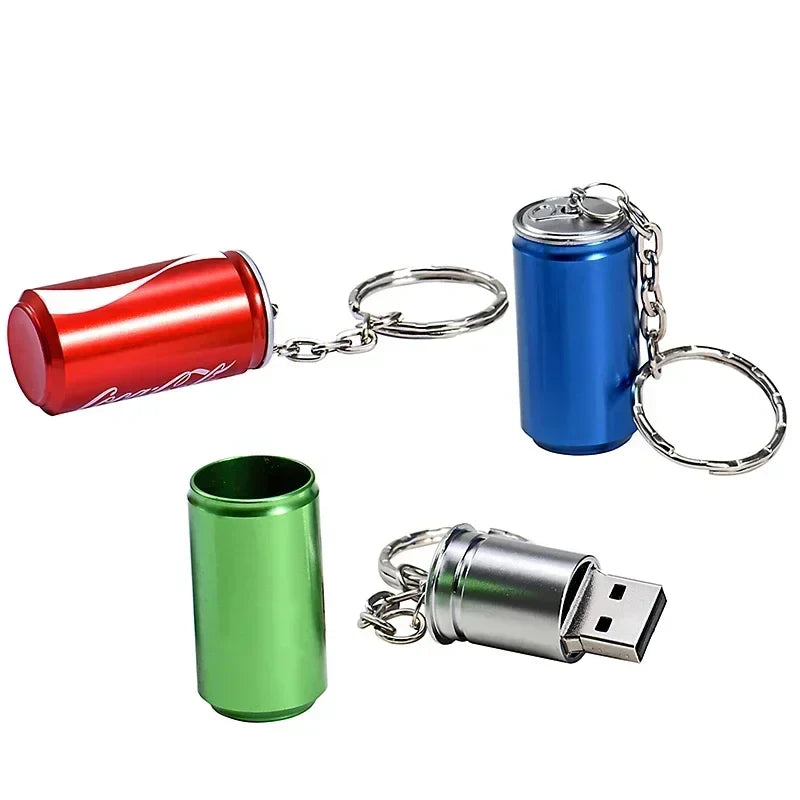 Coke Can USB Flash Drive with Keychain – 8GB/16GB/32GB/64GB Portable Memory Stick