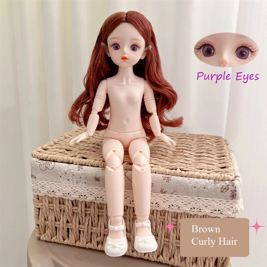 BJD 30cm Nude Doll – 1/6 Haploid Figure with Removable Joints & 3D Colorful Eyes, Birthday Gift for Girls