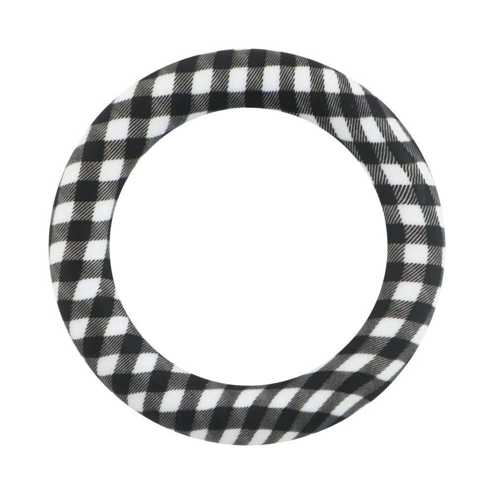 Kovict Silicone Ring Pendant Blanks - 65mm Round Printed Rings for DIY Jewelry & Craft Making