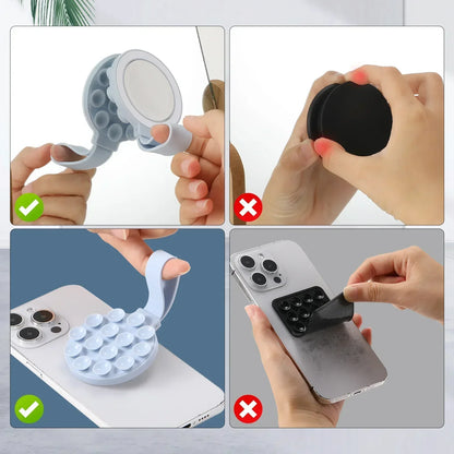 Multi-Functional Magnetic Phone Holder – Silicone Suction Cup Stand for MagSafe iPhone 16-12, Portable Mount