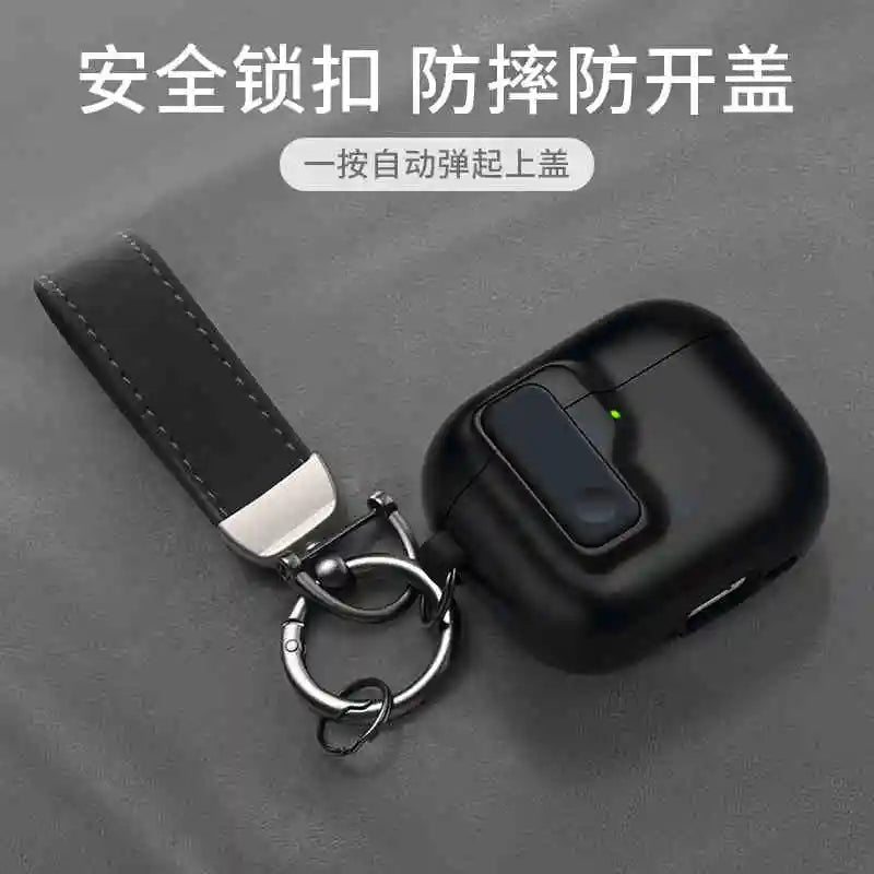 2024 New Hard Hybrid Protector Case for AirPods 4 (USB-C) — Magnetic Lid Lock Luxury Cover for Apple AirPods 4