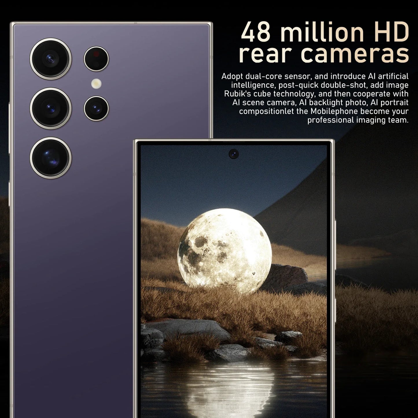 FUFFI-S25 Pro Android Smartphone – 6.8” Display, 12GB RAM, 512GB ROM, Dual SIM, 24+48MP Cameras, 6000mAh Battery