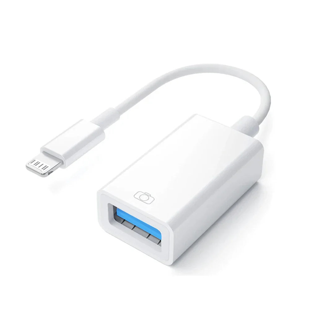 Byscoon USB 3.0 OTG Adapter Cable – Lightning to USB Camera Converter for iPhone 14/13/12/11 Pro Max, XS, XR, 7 & 8 Plus