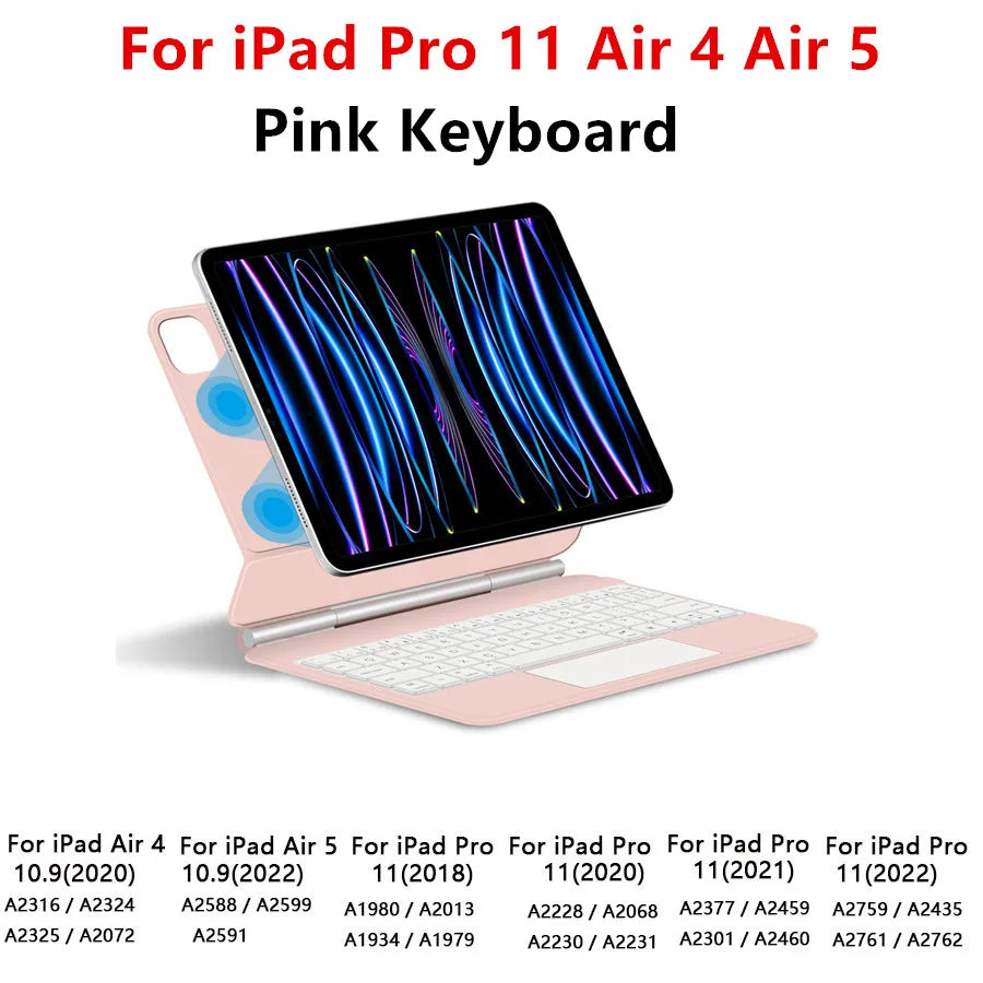 Magic Keyboard for iPad Pro 11/12.9, Air 4/5 & iPad 10th Gen – Smart Magnetic Case & Cover
