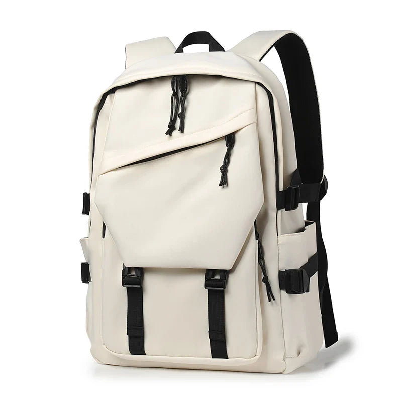 15 Inch Polyester Waterproof Men’s Backpack – Simple, Fashionable Student & Couple Computer Bag