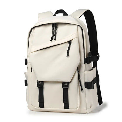 15 Inch Polyester Waterproof Men’s Backpack – Simple, Fashionable Student & Couple Computer Bag