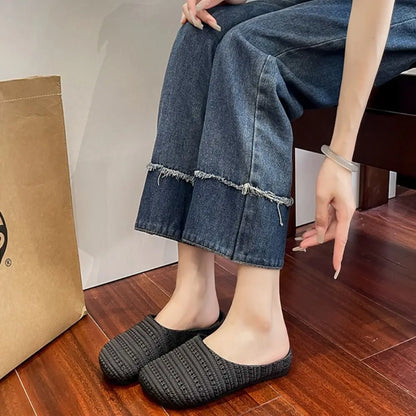 Breathable Hollow Half Slippers - Lightweight Flat Bottom Anti-Slip Summer Sandals