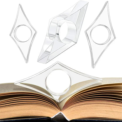 Multi-Function Acrylic Thumb Book Holder – Convenient Page Support & Bookmark for School & Office
