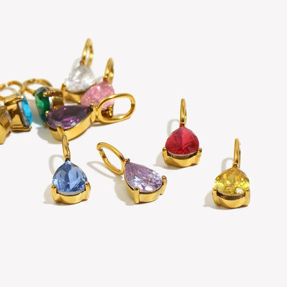 E.B.belle Colorful Zircon Waterdrop Pendant Jewelry Set for Women – DIY Handmade Necklace & Earrings Making Accessories