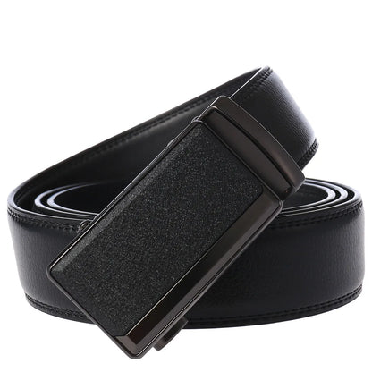 Men’s Cowskin Leather Belt – Luxury Automatic Buckle Designer Style in Black or Brown (3.5cm)