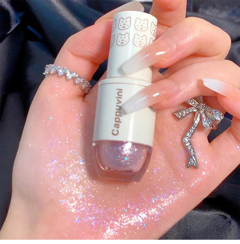 Cappuvini Star Dots Liquid Eye Shadow, Pearlescent High Gloss, Fine Flashing for Easy Application, Dazzling Liquid Eye Shadow