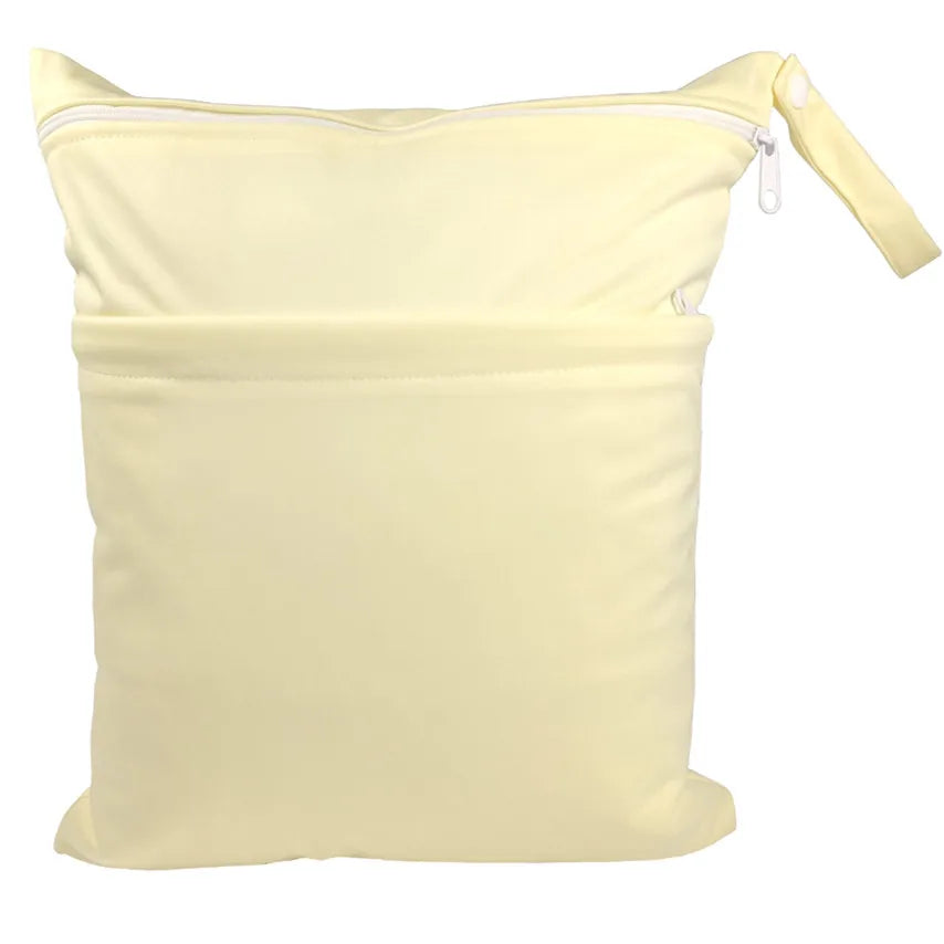 Sigzagor Wet & Dry Baby Diaper Bag – Waterproof Reusable Washable Nappy Bag with Double Zippers