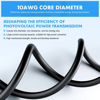 Solar Panel Extension Cable – PV DC Wire 1-10m, 4mm²/6mm² 1000V/1500V with Solar Connector Plugs