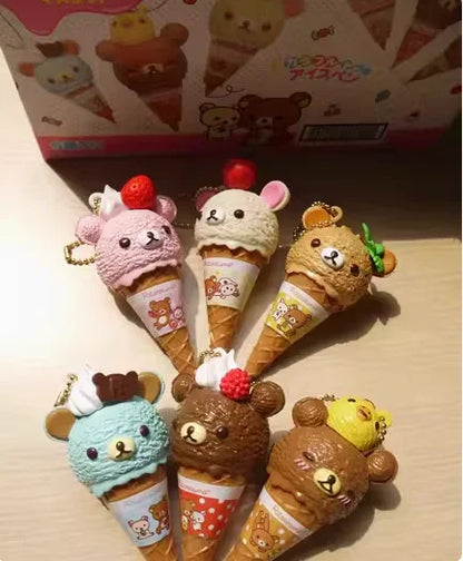 Kawaii Ice Cream Bear Figure - Capsule Blind Box Bead Chain Bag Pendant & Birthday Gift Toy