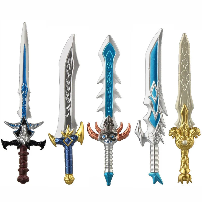 Medieval Figure Weapons Building Blocks Kit – King Sword, Lion Shield, Trident & Double-Edged Axe Battle Toy