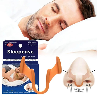 Silicone Nose Clip Anti-Snoring Aid - Nasal Dilator to Stop Snoring, Improve Breathing & Sleep for Rhinitis Relief