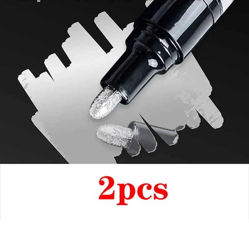3/2/1PCS Chrome Mirror Marker Pen 2mm – DIY Gold & Silver Permanent Paint Pen for Touch-Up, Model Painting & Marking