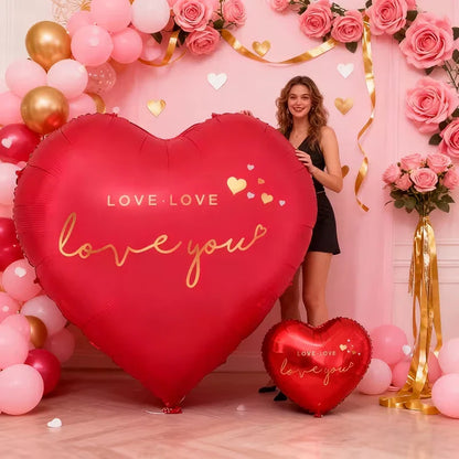 Oversized 63-Inch “Love You” Aluminum Foil Balloon – Romantic Valentine’s, Wedding, Anniversary & Birthday Party Decoration