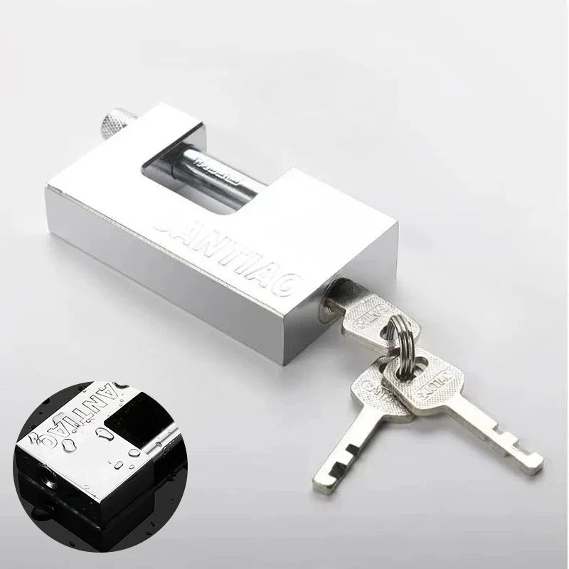 High Security Padlock with 3 Keys – Heavy Duty D-Shaped Lock for Garage Doors, Containers, Gates, and Warehouses