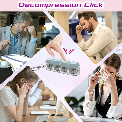 DIY Keyboard Key Toy - Stress Relief Fidget Button Keychain & Fidget Keycap Toy