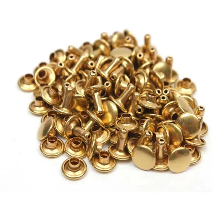 100 Sets Metal Double Cap Round Rivets 6-8mm – Nail Spike Studs for Leather Craft, Shoes, Bags & DIY Accessories