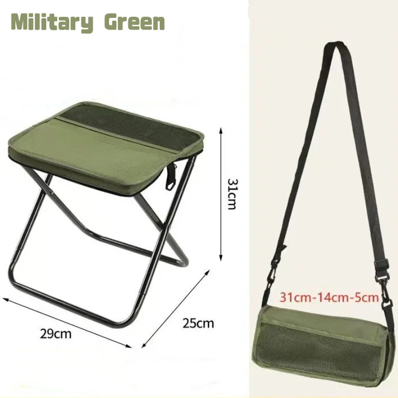 Portable Foldable Backpack Stool — Lightweight Compact Camping Chair for Hiking, Fishing, Picnic & Outdoor Travel