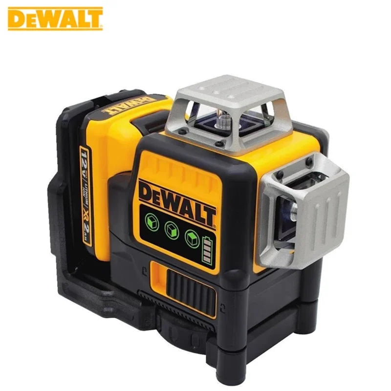 Dewalt DW089LG 12V Laser Level – 3-Sides 360° Vertical & Horizontal Green Line Laser with Lithium Battery for Outdoor Use