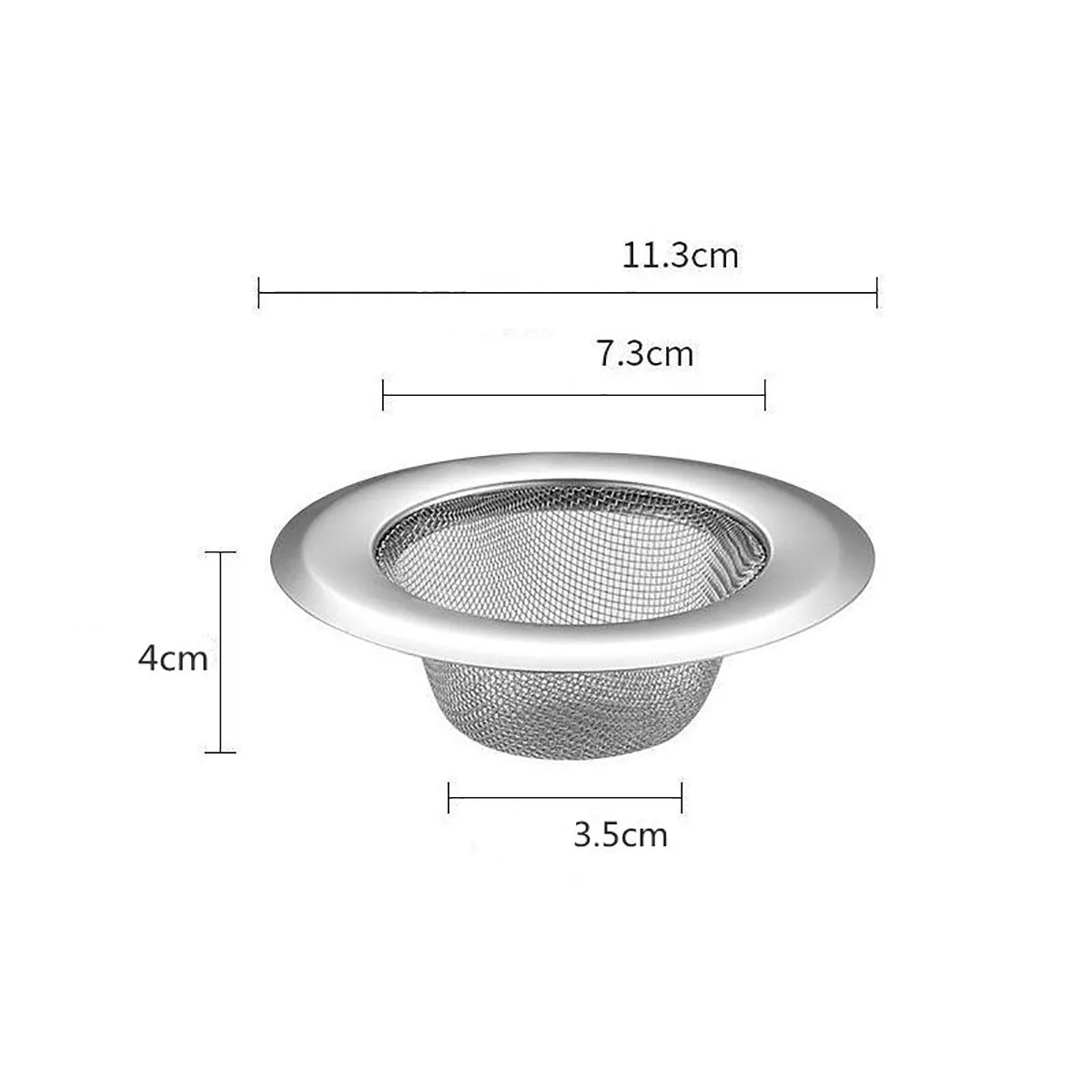 Stainless Steel Kitchen Sink Strainer - Anti-Blocking Funnel, Hair Catcher for Basin, Floor Drain and Dishwasher